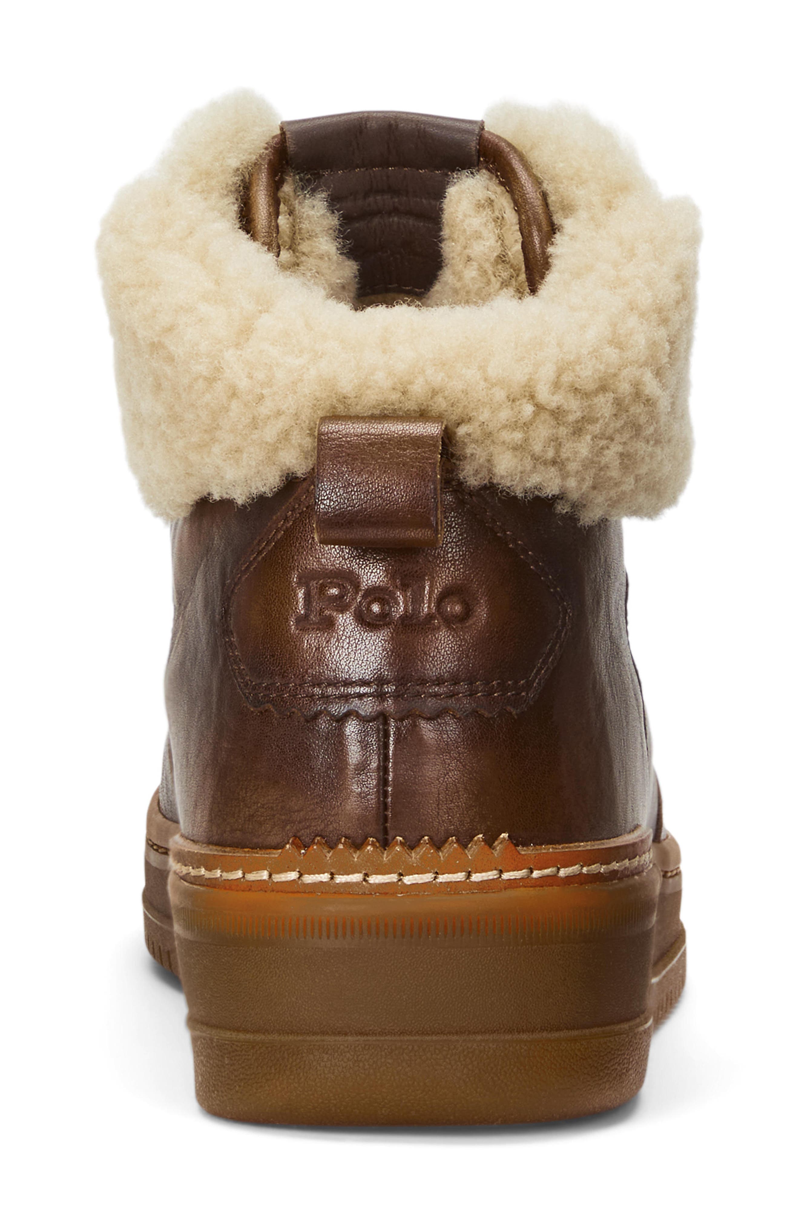 Ralph Lauren Masters Mid Top Sneaker, Alternate, color, Brown