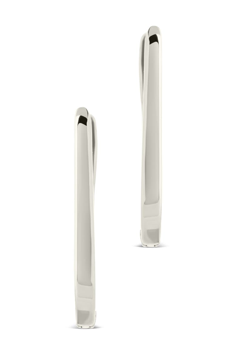 Zuxana Polished Oval Hoop Drop Earrings, Alternate, color, SILVER