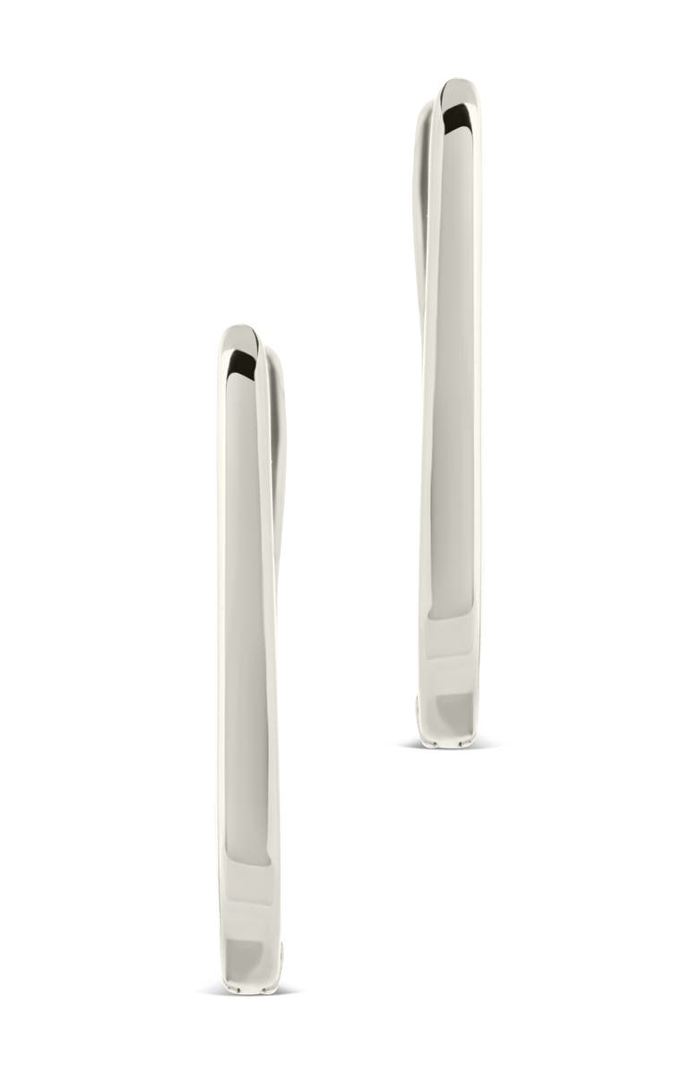 Sterling Forever Zuxana Polished Oval Hoop Drop Earrings, Alternate, color, Silver