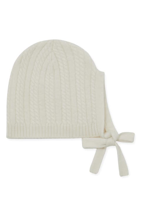 Storm Chunky Knit Cashmere Beanie with Back Bow (Baby)