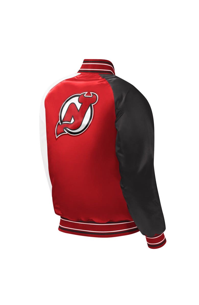 STARTER Youth Starter Red New Jersey Devils Raglan Full-Snap Varsity Jacket, Alternate, color,
