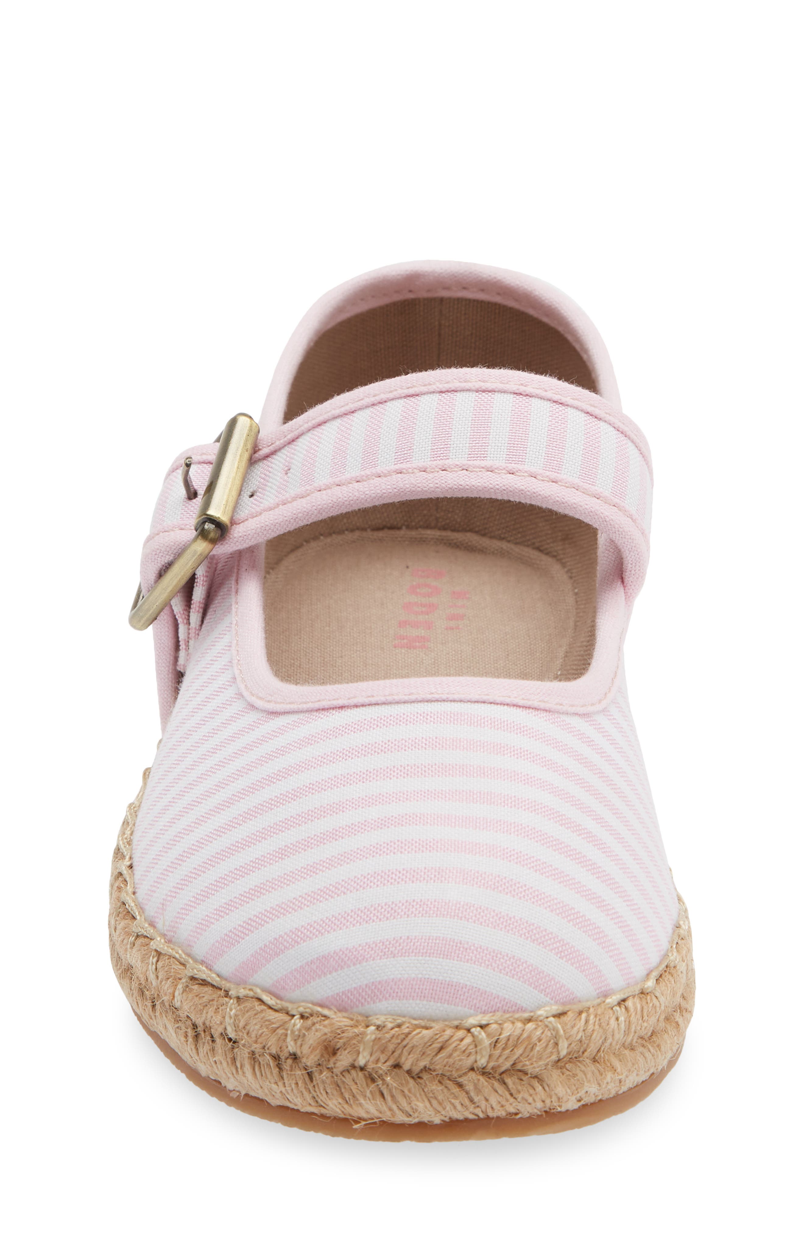 Boden Kids' Espadrille Mary Jane Flat, Alternate, color, Pink Stripe