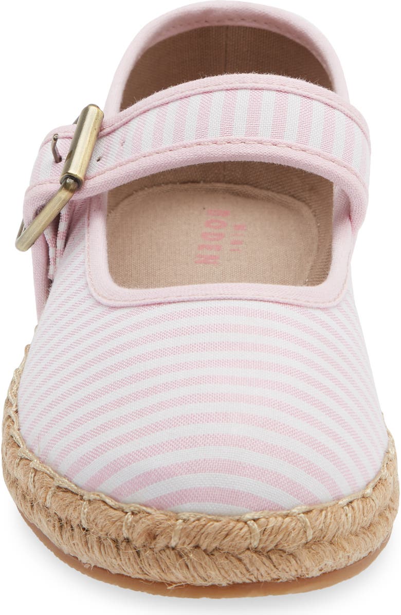Boden Kids' Espadrille Mary Jane Flat, Alternate, color, Pink Stripe