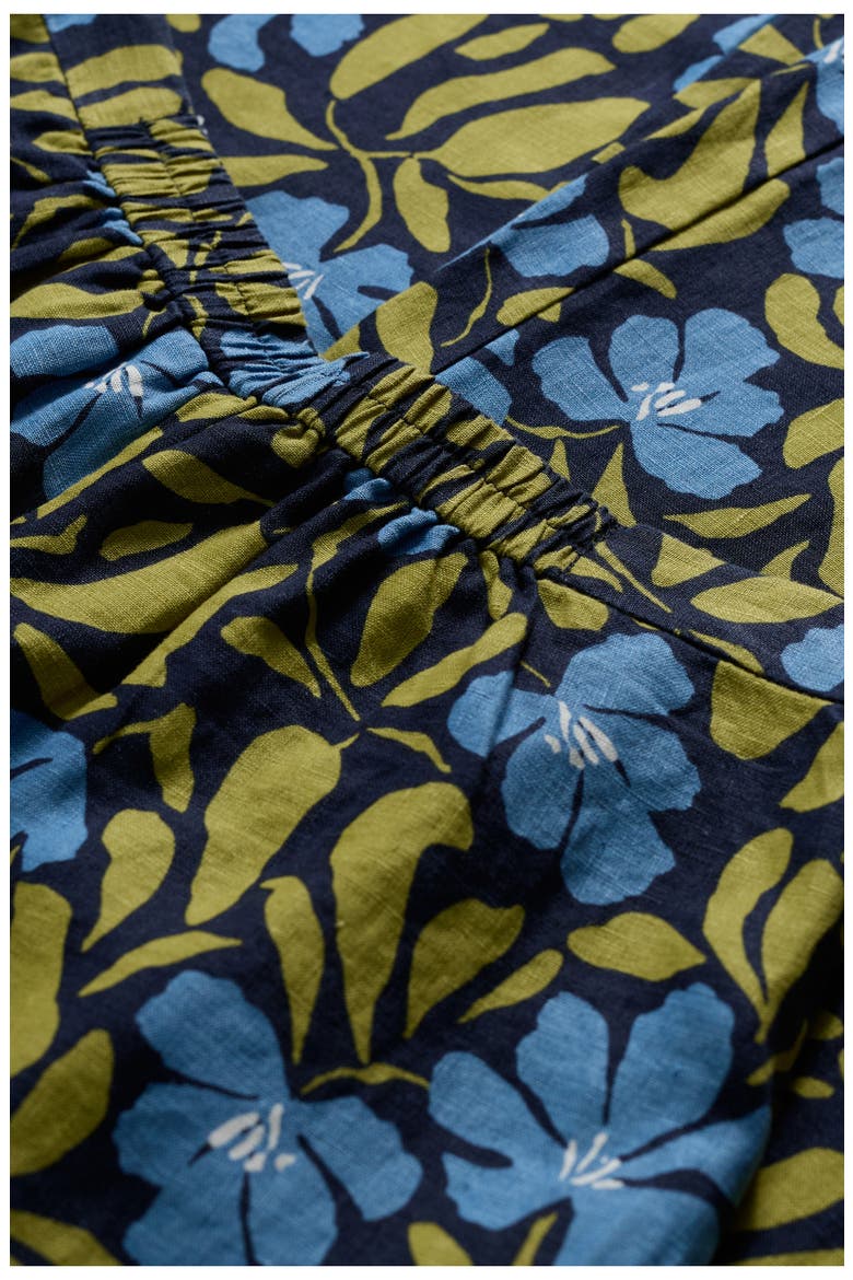 Peaceful Haven Linen Culottes, Alternate, color, LEAFY FLORAL MARITIME