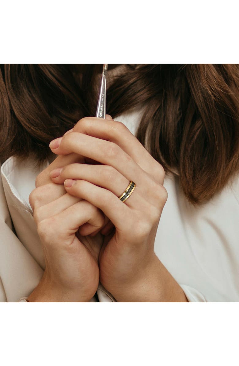 DELMAR Men's Black Diamond Band Ring - 0.10ct., Alternate, color, Black