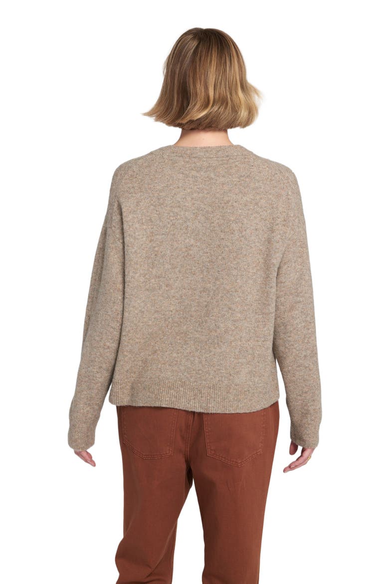 Pearl Trimmed Sweater Pullover, Alternate, color, Latte