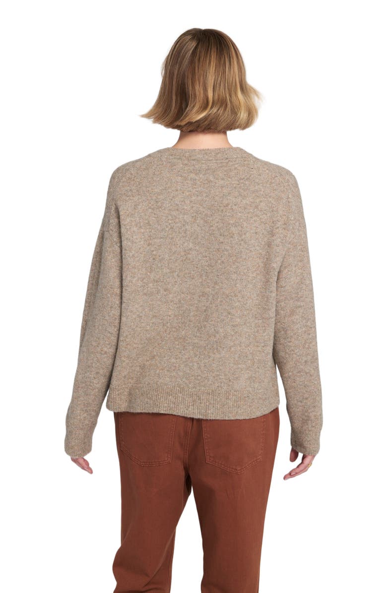 ELLE Collection Pearl Trimmed Sweater Pullover, Alternate, color, Latte