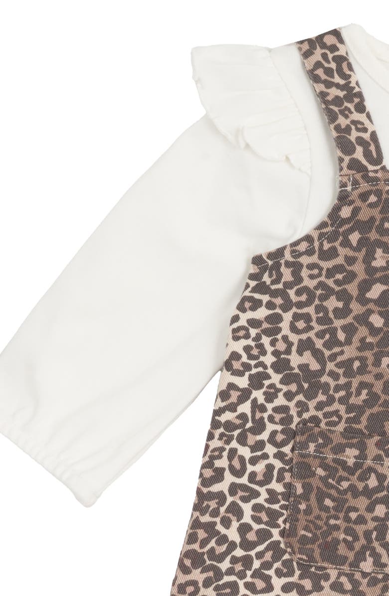 Rare Editions Leopard Denim Jumper & T-Shirt Set, Alternate, color, Brown