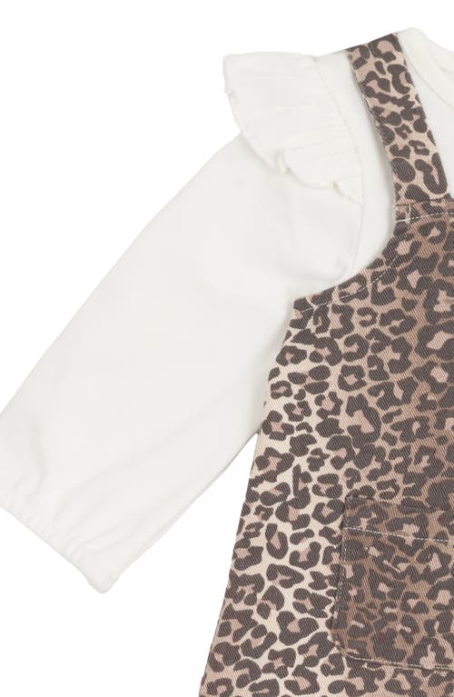 Rare Editions Leopard Denim Jumper & T-shirt Set In Brown