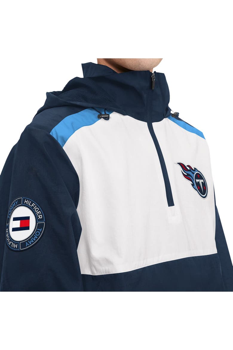 Men's Tommy Hilfiger Navy/White Tennessee Titans Carter Half-Zip Hooded Top, Alternate, color, Navy