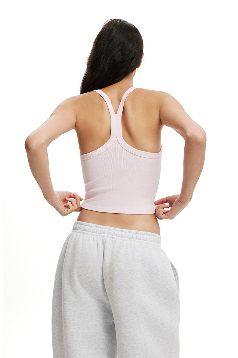 Women's Active Rib T-Bar Cropped Tank, Alternate, color, Cherry Dream