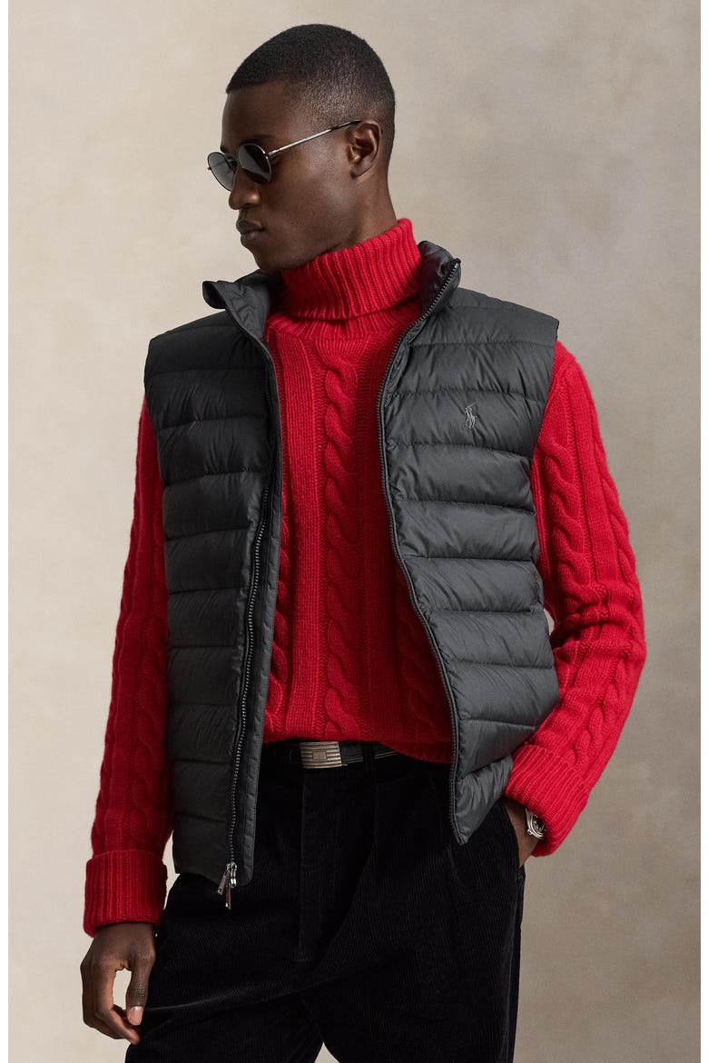 The Colden Water Repellent Packable Down Vest, Alternate, color, POLO BLACK