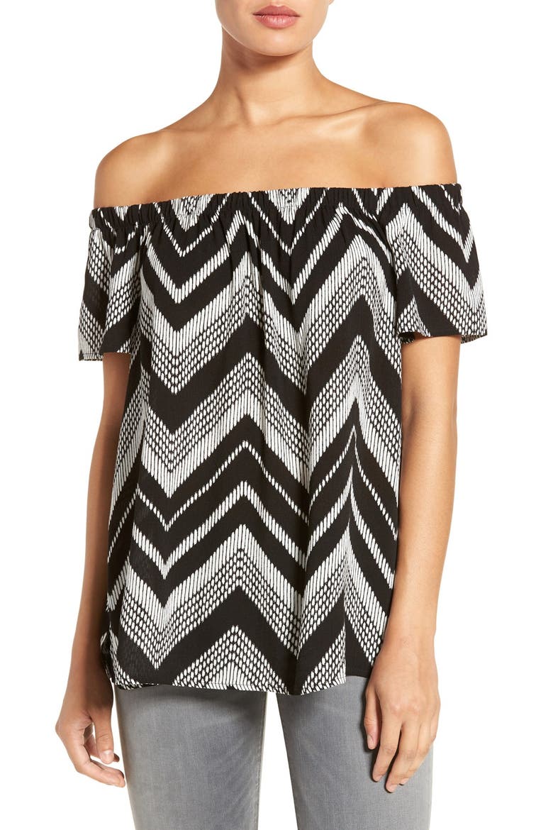 Off the Shoulder Top, Main, color, BLACK