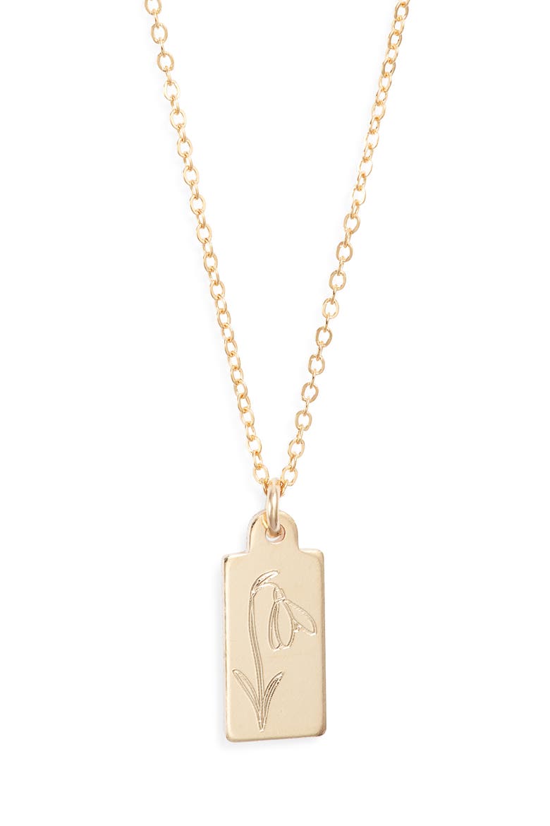 Tawney Birth Flower Pendant Necklace, Main, color, GOLD / JANUARY