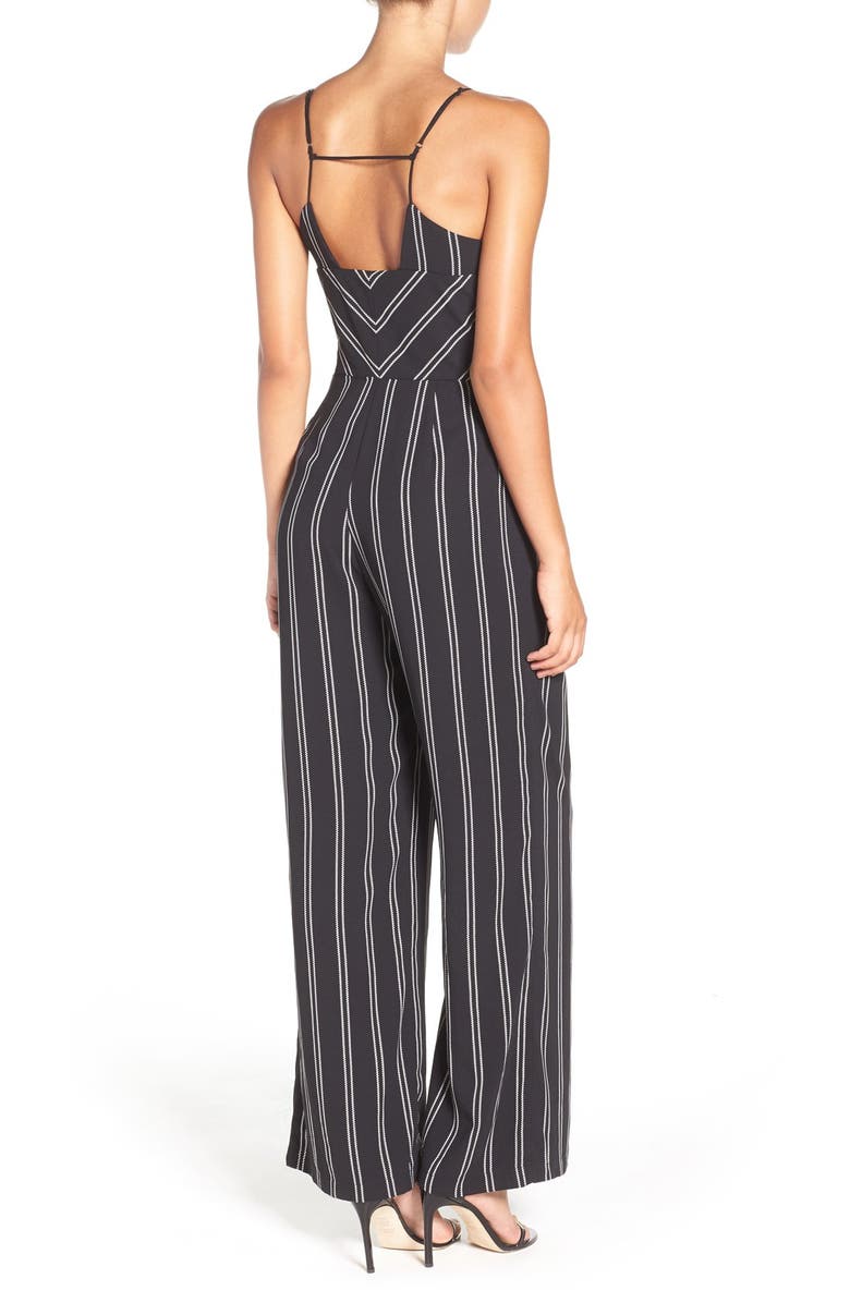 Adelyn Rae Stripe Wide Leg Jumpsuit, Alternate, color,