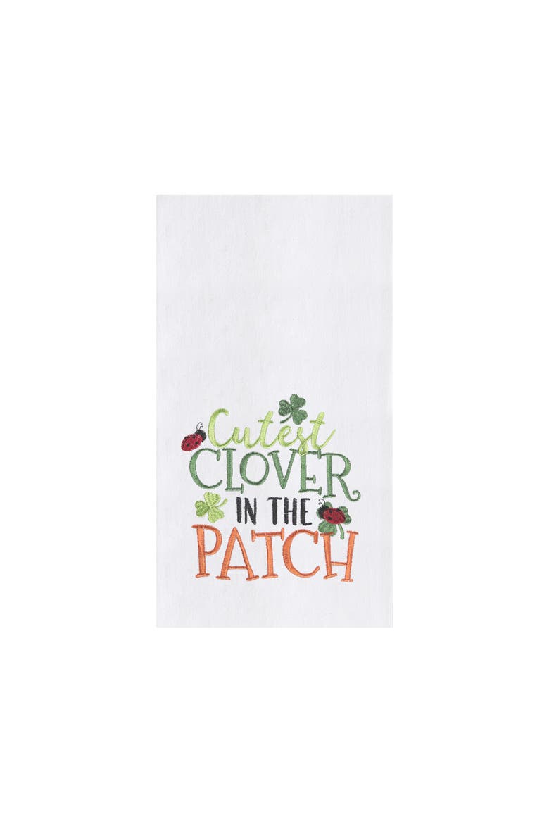 Cutest Clover In The Patch Kitchen Dishtowel, Main, color, White