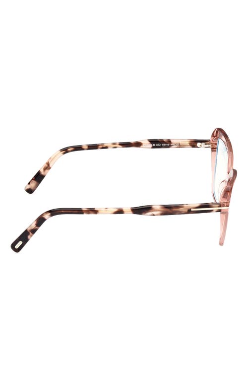 Tom Ford 55mm Cat Eye Blue Light Blocking Optical Glasses In Pink