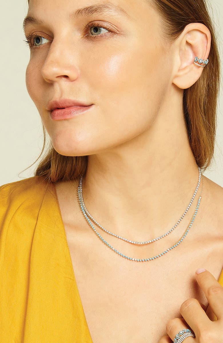 Adina Reyter Half Riviera Diamond Necklace, Alternate, color, Yellow Gold