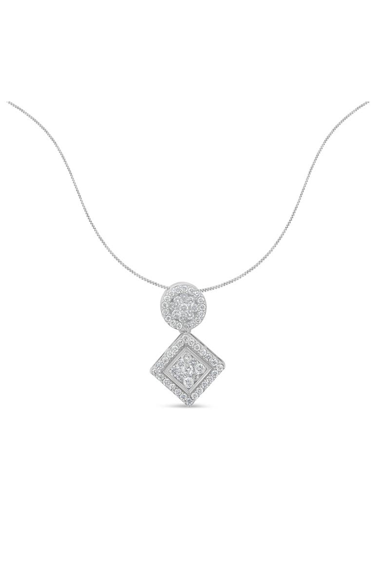 Haus of Brilliance 14K White Gold 1 cttw Diamond Pendant Necklace, Alternate, color, White