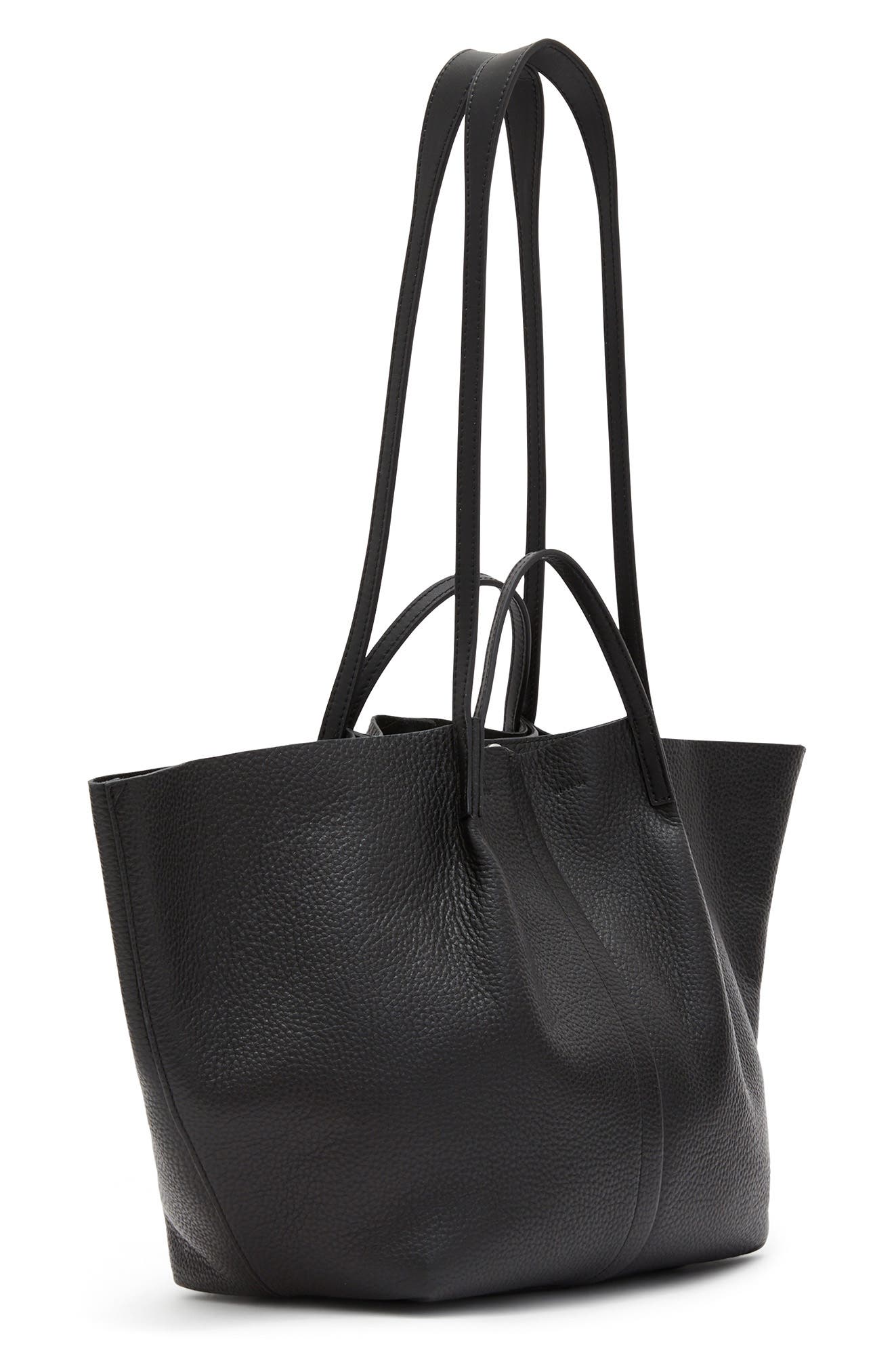 AllSaints Odette East/West Leather Tote, Alternate, color, 