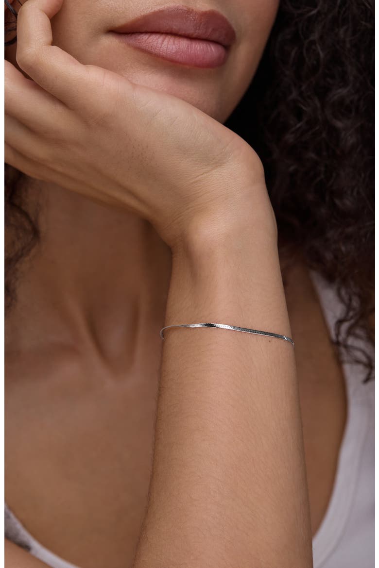 14K Gold Herringbone Chain Bracelet, Alternate, color, YELLOW GOLD