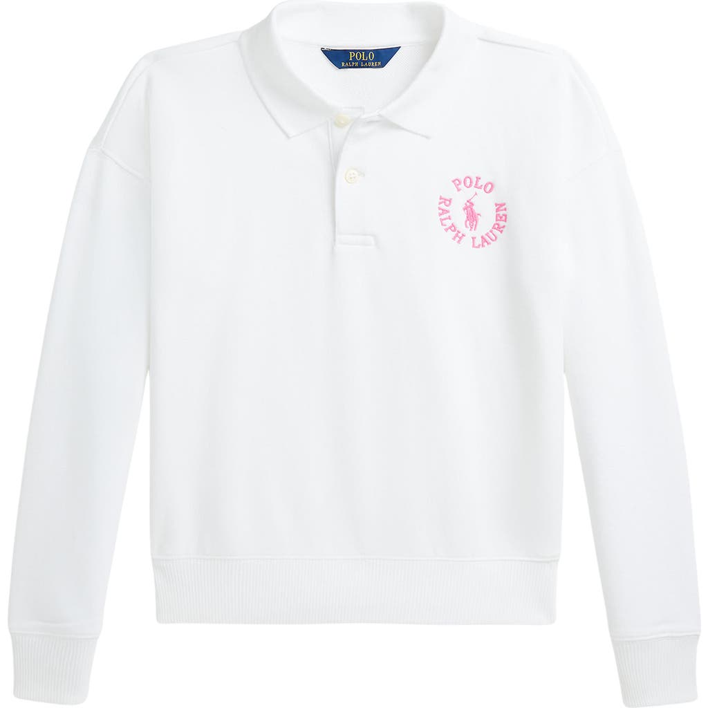 Polo Ralph Lauren Toddler And Little Girls Logo French Terry Polo Sweatshirt In White