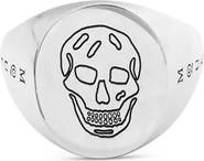 McQueen Men's Skull Signet Ring