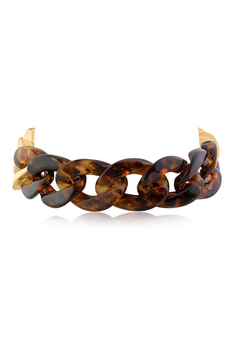 Acrylic Curb Chain Bracelet (Nordstrom Exclusive), Alternate, color, TORTOISE/ GOLD
