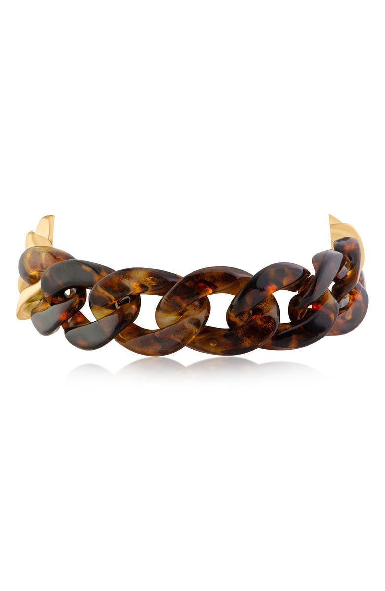 JARDIN Acrylic Curb Chain Bracelet, Alternate, color, Tortoise/ Gold