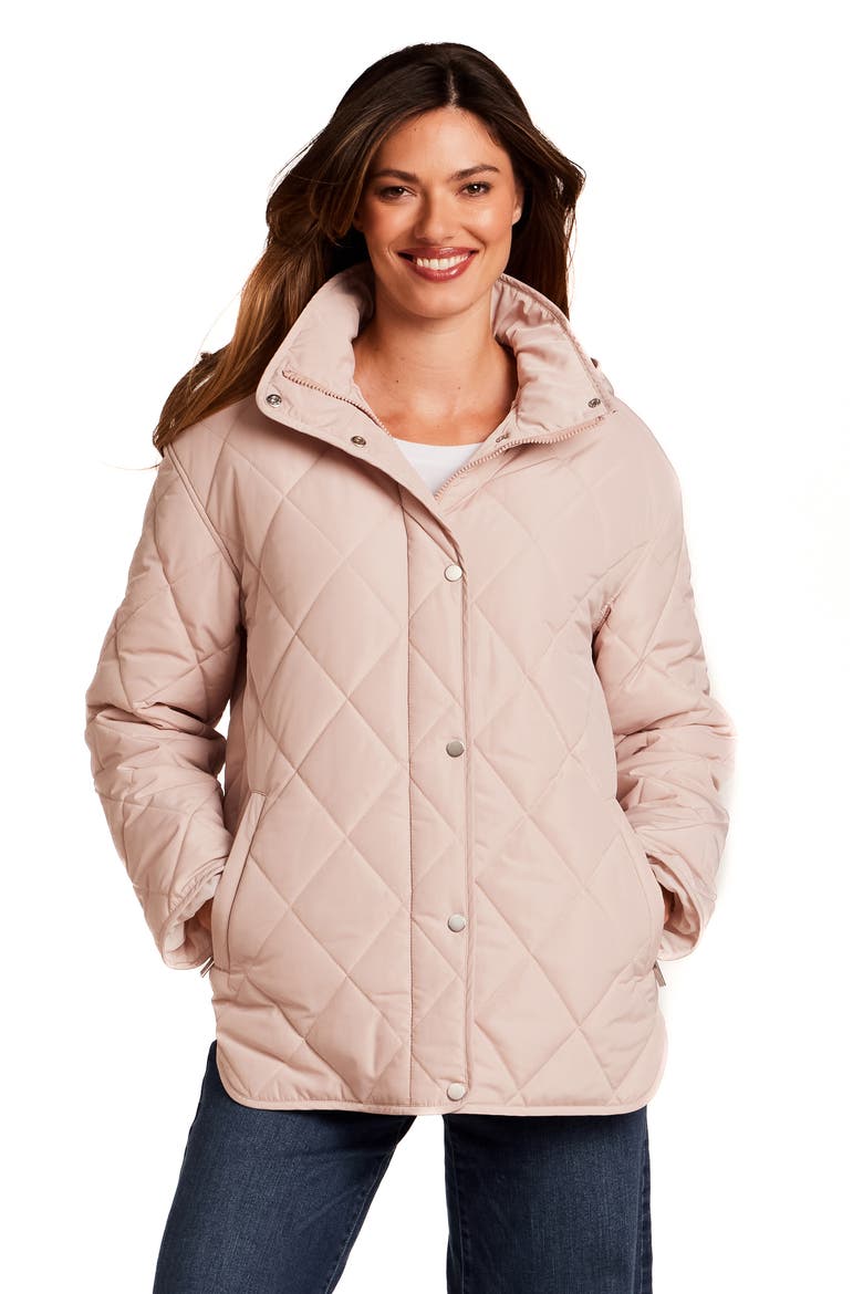 Quilted Stand Collar Jacket, Alternate, color, SOFT BLUSH