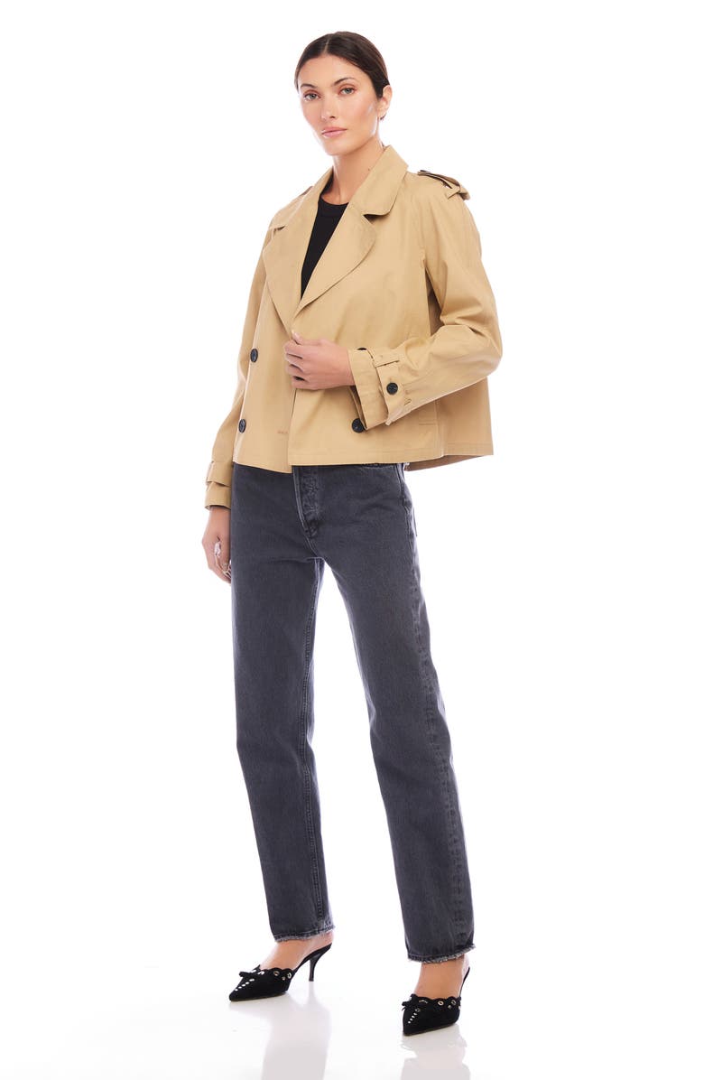 FIFTEEN TWENTY Chelsea Double Breasted Crop Trench Coat, Alternate, color, 
