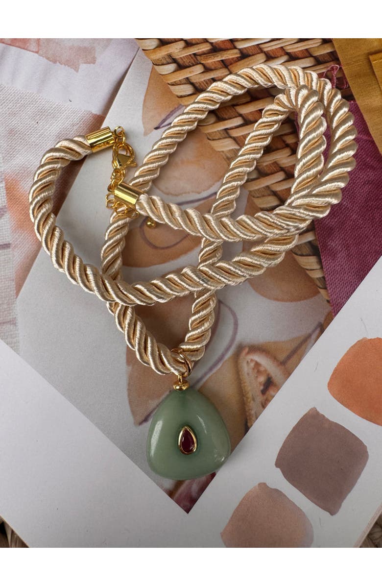 Erin McDermott Jewelry Sea Glass and Silk Cord Necklace, Alternate, color, 