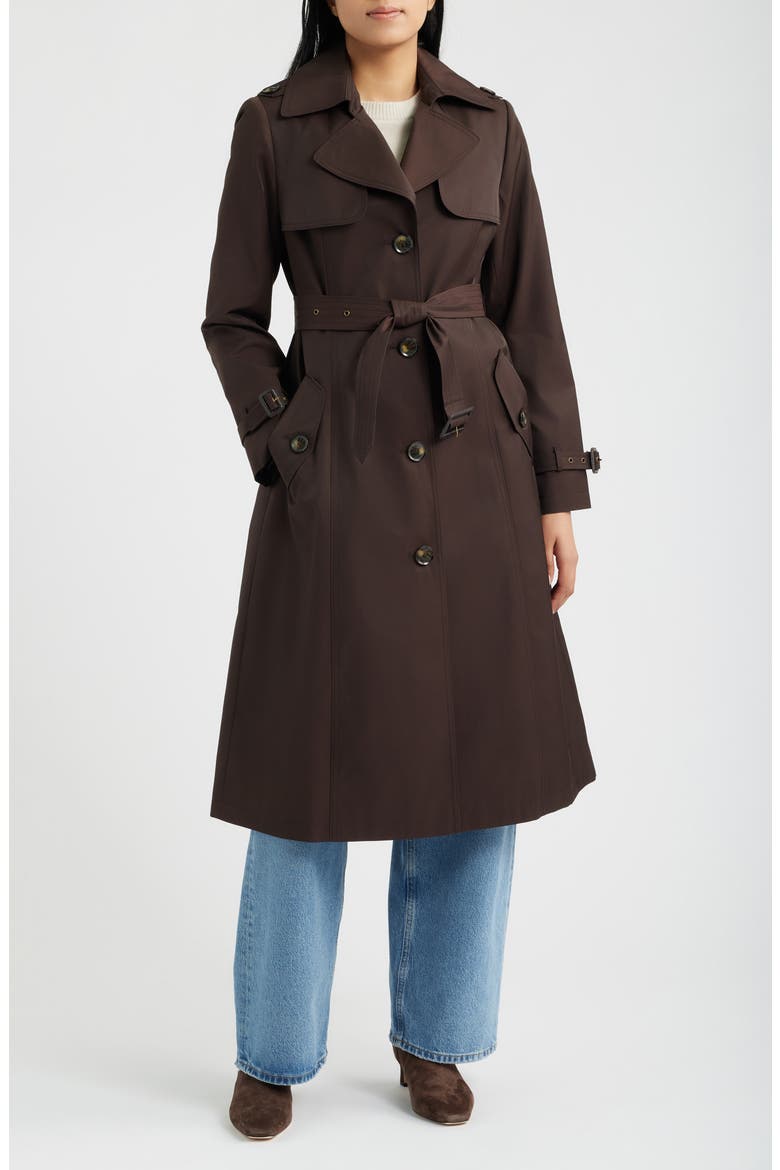 Tie Belt Trench Coat, Main, color, CAFE NOIR