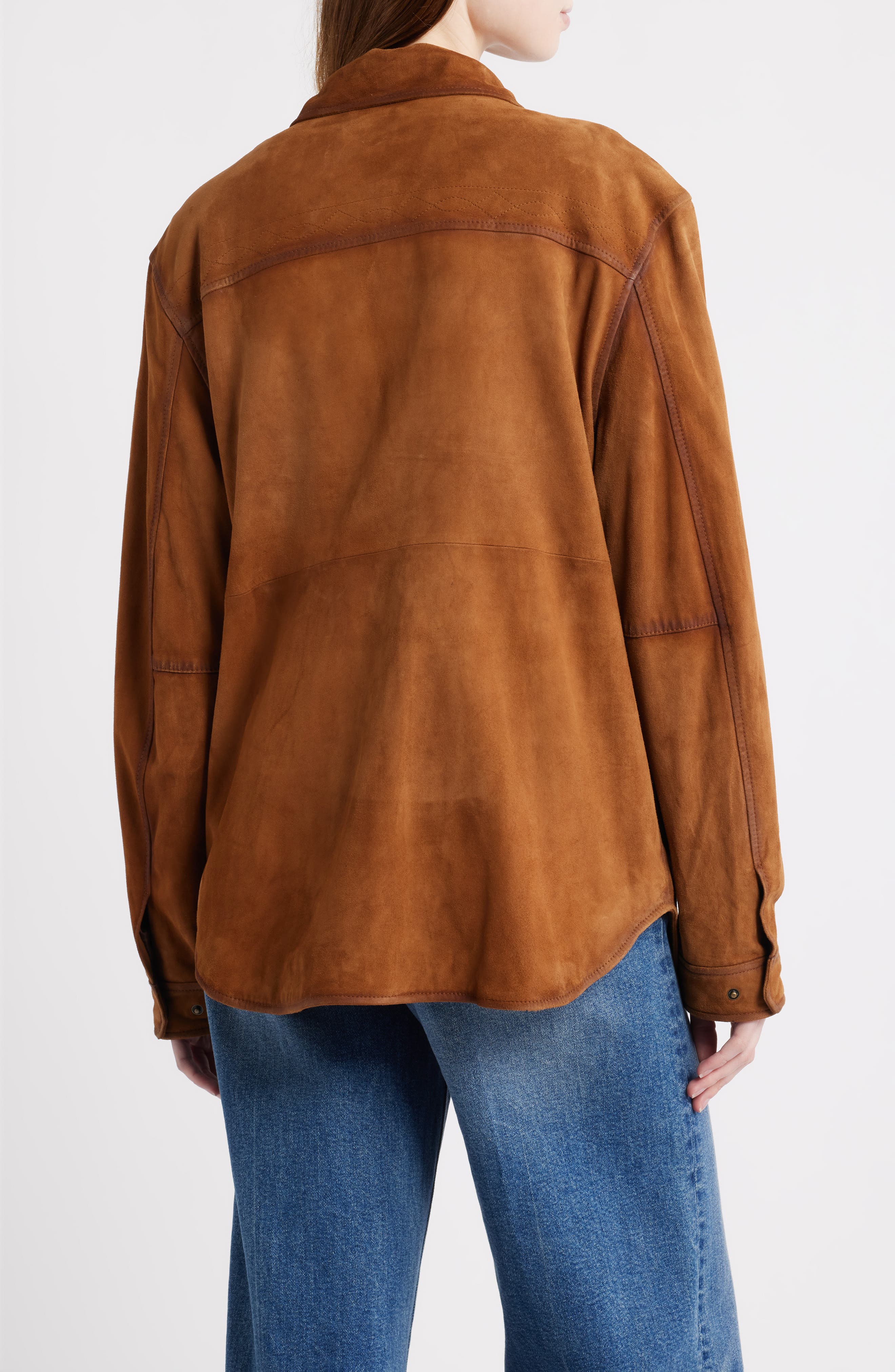 Suede & Leather Shacket - image 4