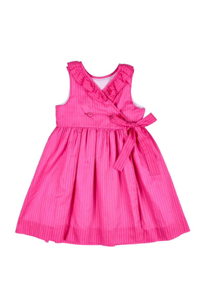 Shimmer Stripe Lawn Dress With Flowers, Alternate, color, Fuchsia
