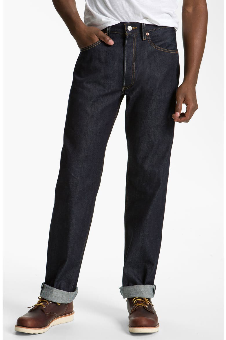 '501®' Straight Leg Jeans, Alternate, color, RIGID SELVEDGE