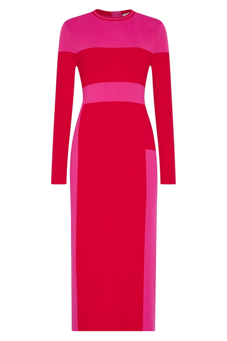Shohana Long Sleeve Midi Dress, Alternate, color, PINK/ RED