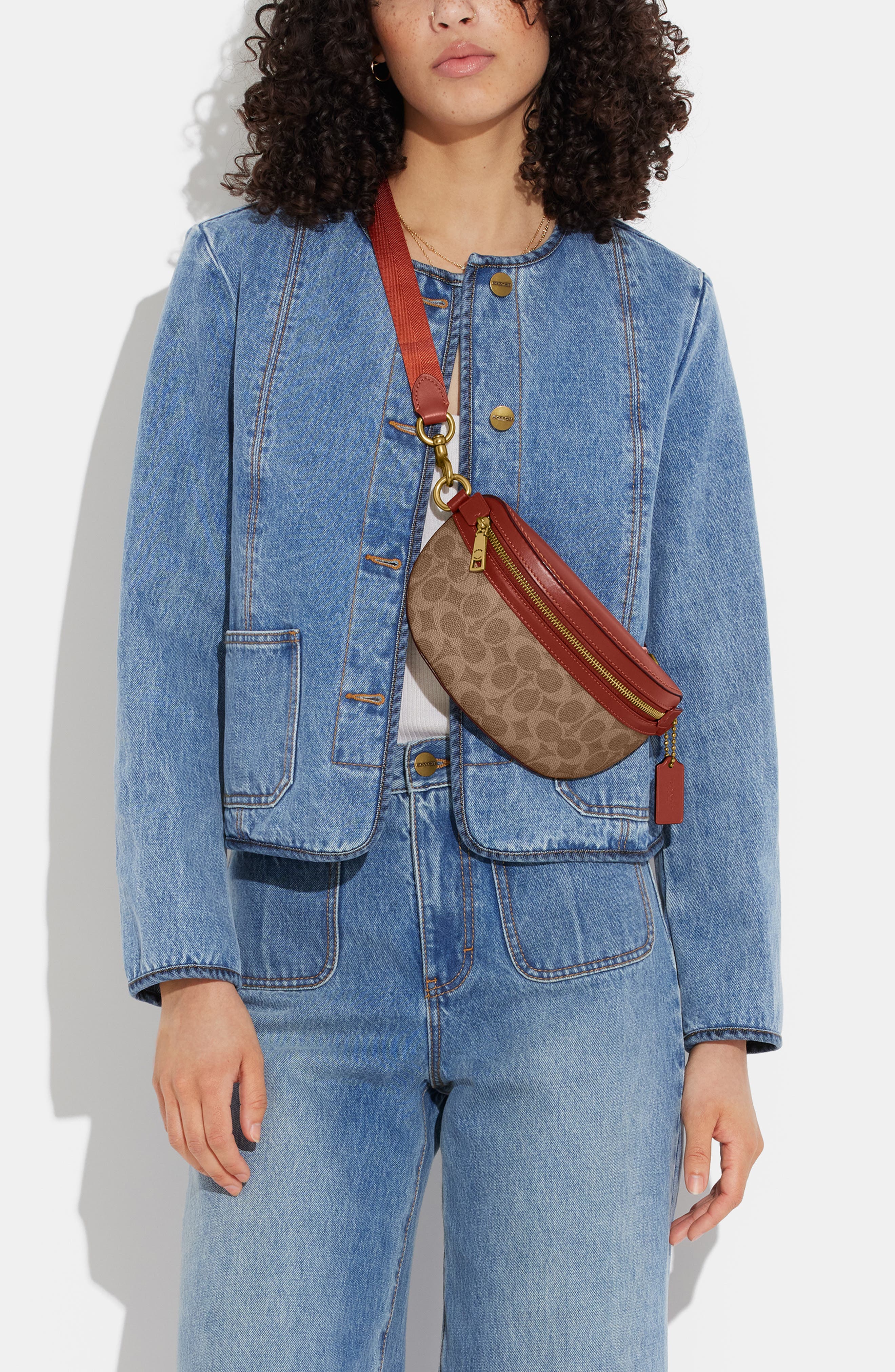 COACH Bethany Signature Coated Canvas Belt Bag, Alternate, color, 