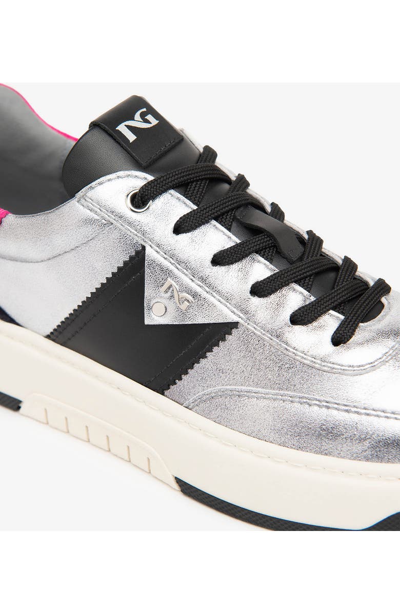NeroGiardini Retro Sneaker, Alternate, color, Silver/ Pink