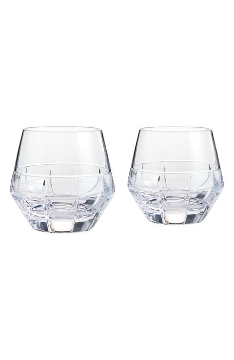 x Vera Wang Luxe Graphite Set of 2 Crystal Tumbler Glasses
