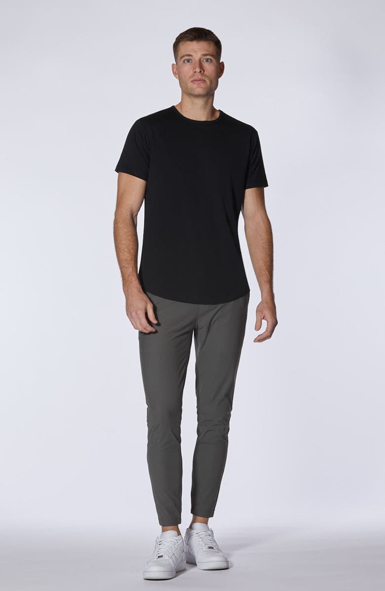 Cuts AO Curve Hem Cotton Blend T-Shirt, Alternate, color, Black