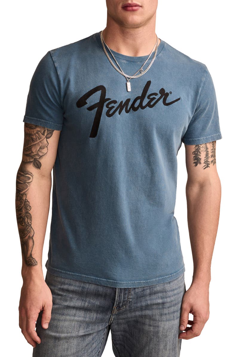 Lucky Brand Fender Logo Cotton Graphic T-Shirt, Main, color, 