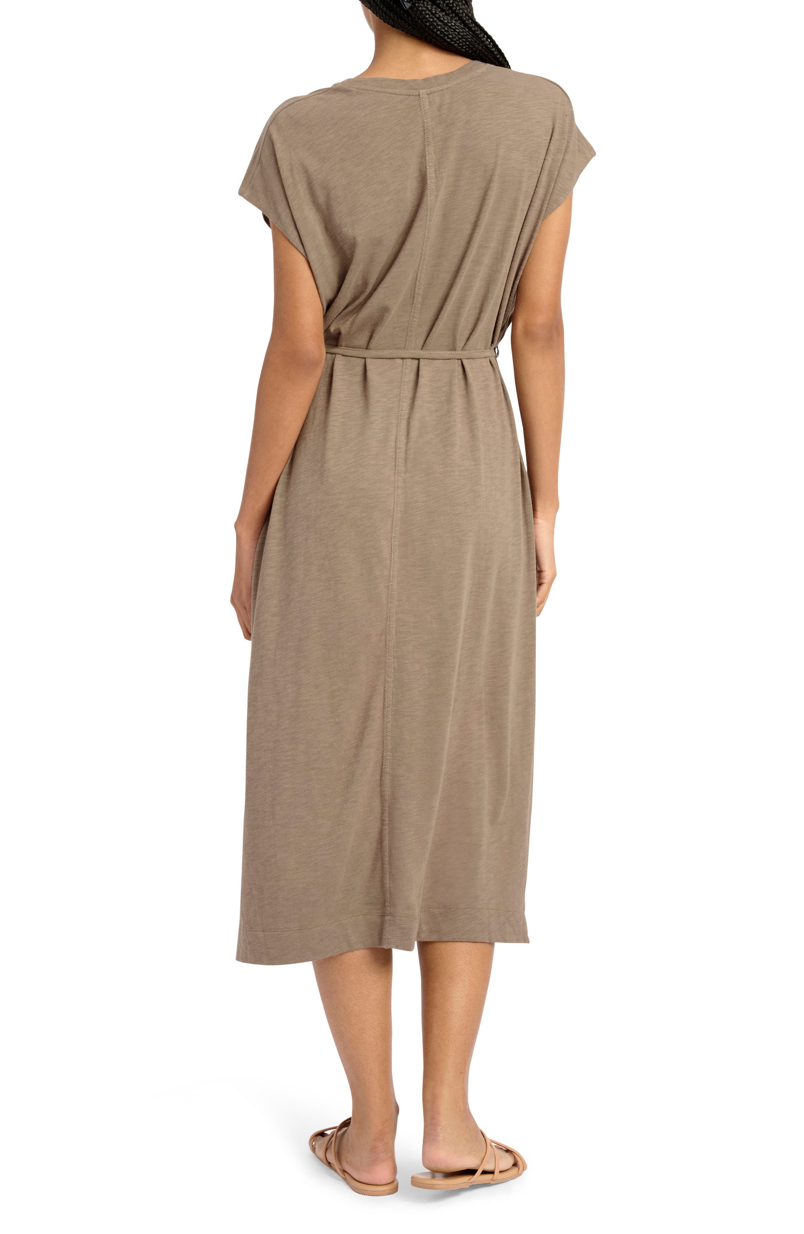 Splendid Vero Tie Waist Cotton Blend Midi Dress (Women) | Nordstromrack