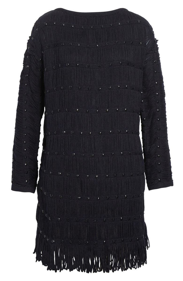 Diotima Notte Long Sleeve Merino Wool Blend Mini Sweater Dress, Alternate, color, Midnight