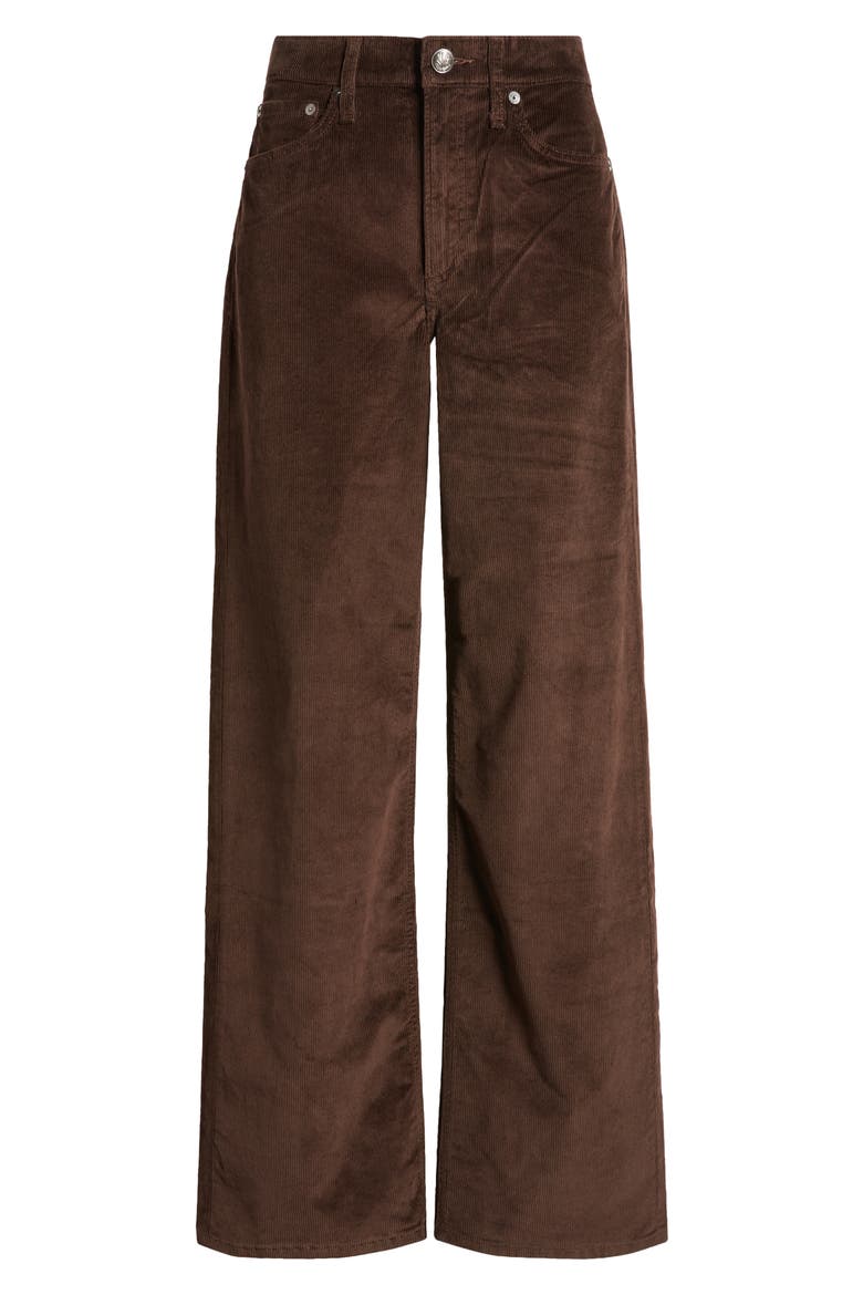 Logan Wide Leg Corduroy Pants, Alternate, color, DARK BROWN