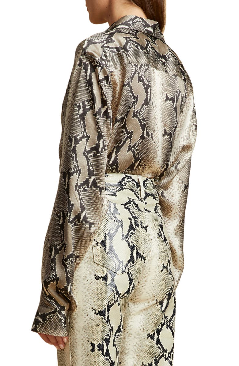 Khaite The Argo Python Print Button-Up Shirt, Alternate, color,