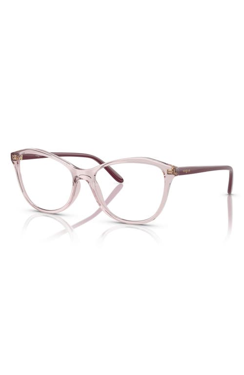 Shop Vogue 54mm Irregular Optical Glasses In Trans Pink