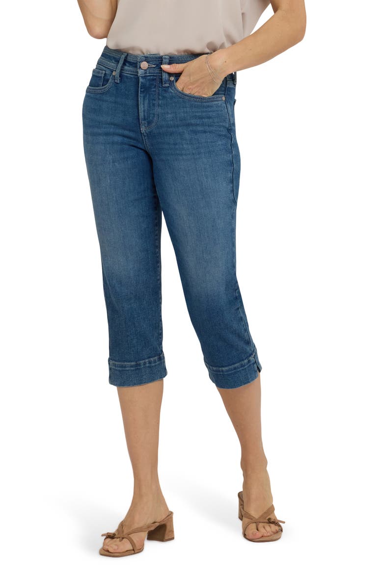 Marilyn Triple Stitch Crop Straight Leg Jeans, Main, color, BREEZY PALMS