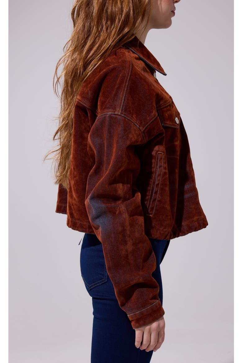 Sampson Velvet Denim Jacket, Alternate, color, BURNT ORANGE