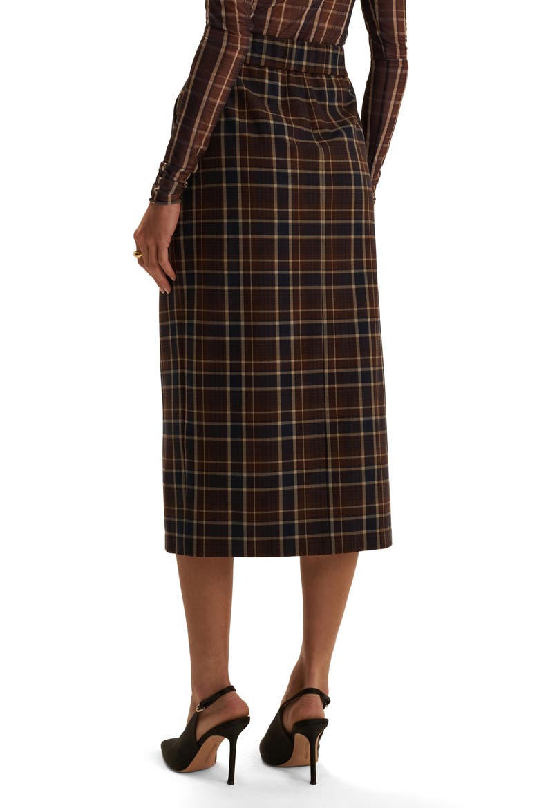 Petite The Meyer Midi Skirt, Alternate, color, TOFFEE PLAID
